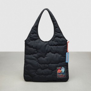 Coach Coachtopia Loop Flat Tote With Cloud Quilting Schwarz | COH866660