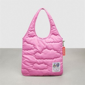 Coach Coachtopia Loop Flat Tote With Cloud Quilting Rosa | COH865009