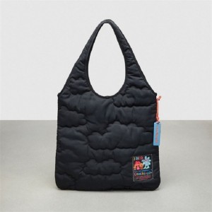 Coach Coachtopia Loop Flat Tote With Cloud Quilting Schwarz | COH865076