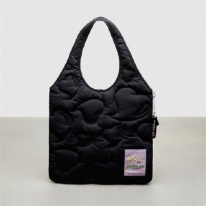 Coach Coachtopia Loop Quilted Heart Flat Tote Schwarz | COH865032
