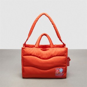 Coach Coachtopia Loop Tote With Wavy Quilting Orange | COH865011
