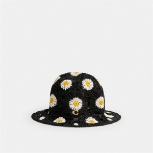 Coach Daisy Crochet Bucket Hat Schwarz | COH866416