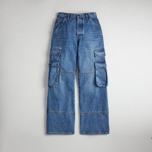 Coach Denim Cargo Pant In 31% Recycled Cotton Blau | COH866936