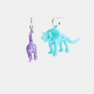 Coach Dinosaur Mismatch Earrings Silber Mehrfarbig | COH866185