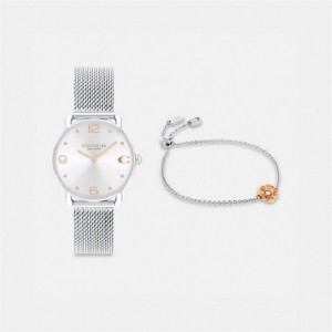 Coach Elliot Watch Gift Set, 28 Mm Grau | COH866295