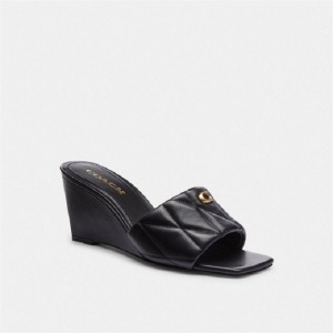 Coach Emma Wedge With Quilting Schwarz | COH865754