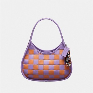 Coach Ergo Bag In Checkerboard Patchwork Upcrafted Leather Orange | COH864958