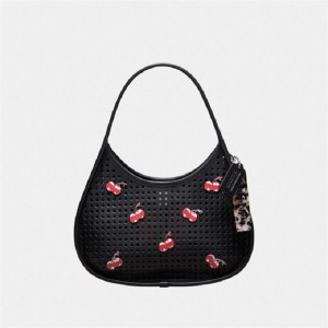 Coach Ergo Bag In Perforated Upcrafted Leather With Cherry Pins Schwarz | COH865149