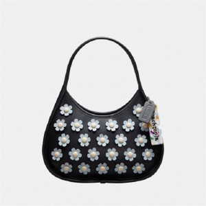 Coach Ergo Bag With Mini Flower Appliqué In Upcrafted Leather Schwarz Blau Mehrfarbig | COH864897