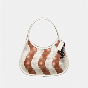 Coach Ergo Bag With Wavy Stripe Upcrafted Leather Sequins Braun | COH864868
