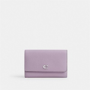 Coach Essential Medium Flap Wallet In Colorblock Silber Lila Mehrfarbig | COH865506