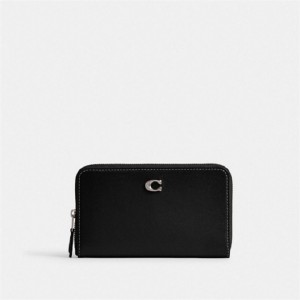 Coach Essential Medium Zip Around Wallet Silber Schwarz | COH865508