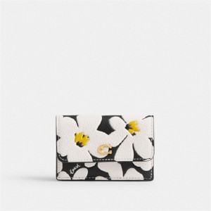 Coach Essential Mini Trifold Wallet With Floral Print Mehrfarbig | COH865590