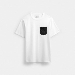 Coach Essential Pocket T Shirt Weiß Grau | COH866928