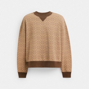 Coach Essential Signature Crewneck Braun | COH866883