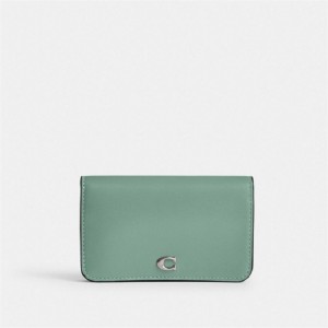 Coach Essential Slim Card Case Silber Türkis | COH865553