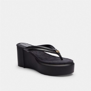 Coach Franki Flip Flop In Signature Jacquard Schwarz | COH865860