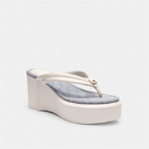 Coach Franki Flip Flop In Signature Jacquard Weiß | COH865901