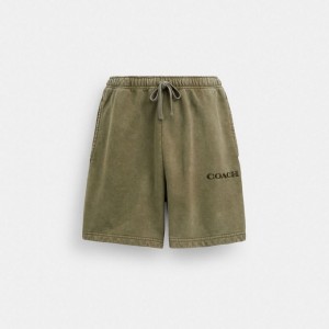 Coach Garment Dye Pull On Shorts Olivgrün | COH866953
