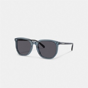 Coach Geometric Square Sunglasses Blau | COH866395