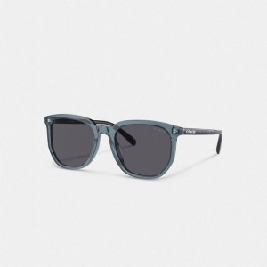 Coach Geometric Square Sunglasses Blau | COH867087