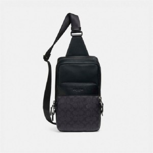 Coach Gotham Pack In Signature Canvas Schwarz Kupfer Grau Schwarz | COH865461
