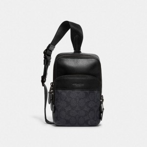 Coach Gotham Sling Pack 13 In Signature Canvas Grau | COH866495