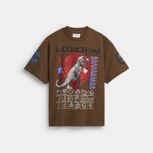 Coach Graphic Relaxed T Shirt In Organic Cotton Braun | COH866930