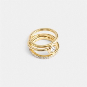 Coach Halo Round Ring Set Gold | COH866158