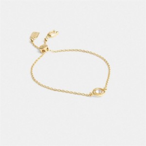 Coach Halo Round Slider Bracelet Gold | COH866134