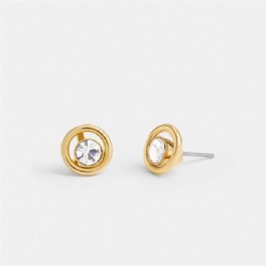 Coach Halo Round Stud Earrings Gold | COH866121