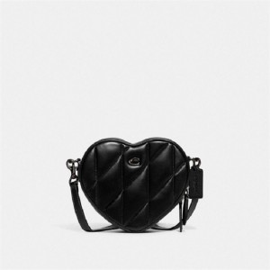 Coach Heart Crossbody Bag With Quilting Blau Grau Schwarz | COH864965