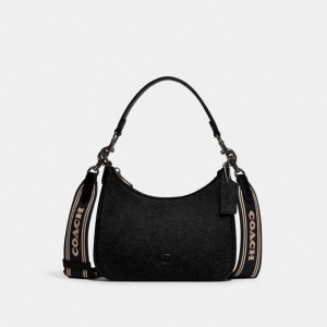 Coach Hobo Crossbody Bag With Signature Canvas Schwarz | COH866594