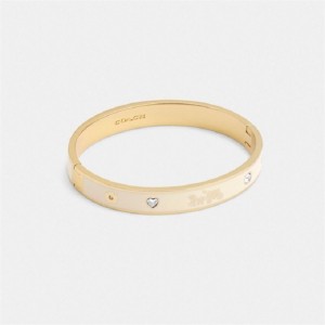 Coach Horse And Carriage Enamel Hinged Bangle Gold | COH866205