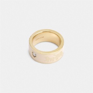 Coach Horse And Carriage Enamel Ring Gold | COH866202