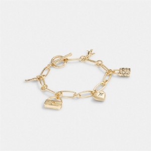 Coach Iconic Charm Chain Bracelet Gold | COH866177
