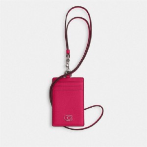 Coach Id Lanyard With Signature Canvas Rosa | COH865686