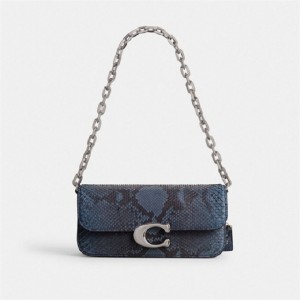 Coach Idol Bag 23 In Python Silber Blau | COH864863