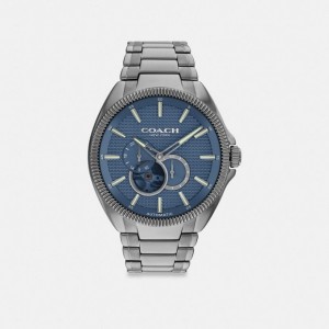 Coach Jackson Automatic Watch, 45 Mm Grau Blau | COH866962