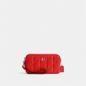Coach Kira Crossbody Bag With Pillow Quilting Silber Rot | COH865621