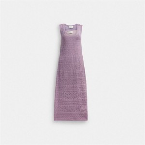 Coach Lace Knit Dress Lila | COH866063