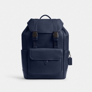Coach League Flap Backpack Tiefesblau | COH866518