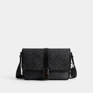 Coach League Messenger Bag In Signature Canvas Grau | COH866615