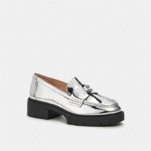 Coach Leah Loafer In Silver Metallic Silber | COH865797