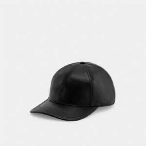 Coach Leather Baseball Hat Schwarz | COH866415
