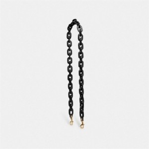 Coach Leather Covered Chain Strap Schwarz | COH866447