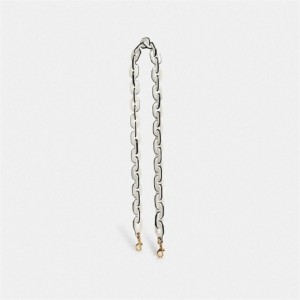 Coach Leather Covered Chain Strap Weiß | COH866434