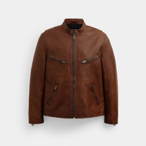 Coach Leather Racer Braun | COH866869