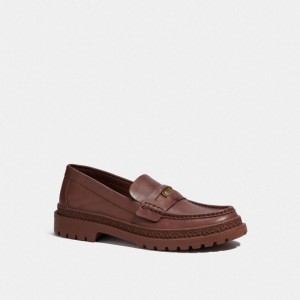 Coach Loafer With Signature Coin Braun | COH866828
