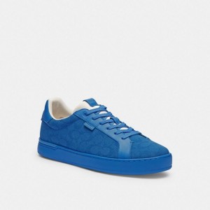 Coach Lowline Low Top Sneaker In Signature Canvas Blau | COH866814